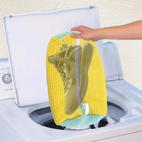 Sac à linge pliable pour baskets avec logo personnalisé, anti-déformation, durable, sacs de protection pour le lavage en machine des chaussures