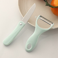 Fruitmes Tweedelige set Handmatig roestvrij staal Multifunctioneel opvouwbaar handvat Meloenschiller Fruitschraper