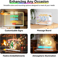 Tableau d'affichage LED avec veilleuse, 7 stylos colorés, tableau de messages en acrylique DIY, tableau de dessin pour enfants, cadeau d'anniversaire pour enfants pour le salon