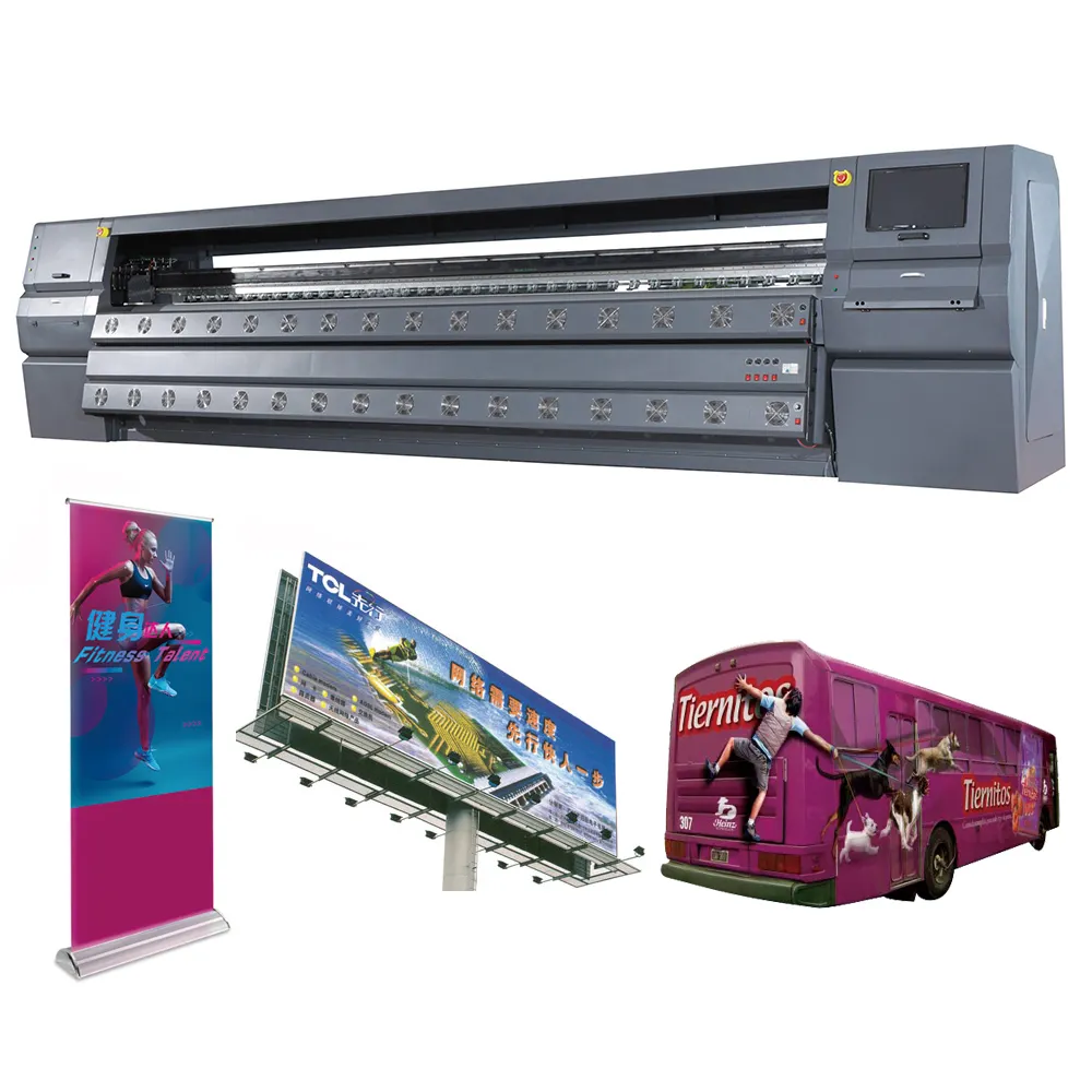 5M Heavy Duty Industry Flex 5M Vinilo solvente Pvc Flex Banner Impresora a color con máquina de impresión de cabezal de impresión Konica5l2i 1024i