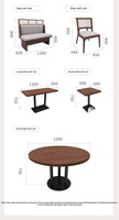 Canapés de restaurant sur mesure de style asiatique en bois massif, tables à manger, chaises, ensembles de meubles commerciaux pour restaurants