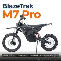 BlazeTrek M7 Pro Moto électrique tout-terrain pour jeunes 5000W 200Nm 70km/h 60V 27Ah Freins hydrauliques Vente en gros