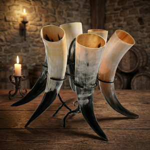 Cuerno Vikingo para Beber de Alta Calidad, Tamaño Personalizado, con Soporte de Hierro, Estilo Pulido, Apto para Alimentos, Sin Fugas, Hecho a Mano, Natural, para Cerveza - Product Image 2