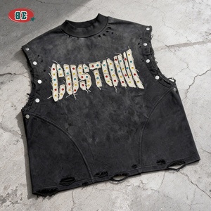 Vêtements pour hommes : T-shirt sans manches de sport de haute qualité, coupe ample, col ras du cou, avec logo personnalisé et perles, idéal pour la <span class=keywords><strong>gym</strong></span> - Nouvelle collection en promotion - Product Image 1