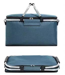 Panier isotherme pliable pour pique-nique en plein air, sacs de rangement pour aliments de pique-nique, sac à déjeuner isotherme, boîte de rangement, panier de pique-nique pour le camping - Product Image 4