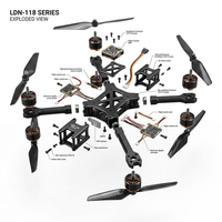 Services d'usinage CNC sur mesure pour support de moteur de drone en aluminium 7075-T6, anodisation noire pour course FPV, fraisage haute précision