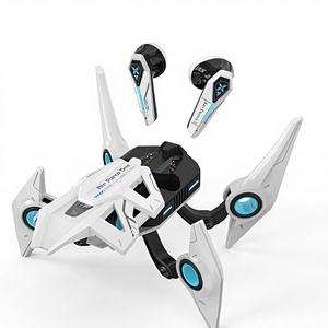 Auricolari Wireless Stile Mecha Alieno con ANC 5.<span class=keywords><strong>4</strong></span>, Controllo Touch, Bass Boost, Display LED, Impermeabili IPX-<span class=keywords><strong>4</strong></span> - Product Image 3