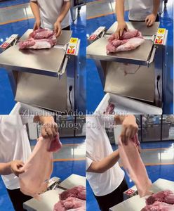 Machine automatique à peler la peau de porc en acier inoxydable |   Découpeuse de peau de viande pour ligne de traitement du bacon et du <span class=keywords><strong>jambon</strong></span> de ventre de porc - Product Image 6