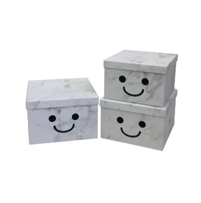 मुस्कान खोखले फूल बॉक्स के साथ काले सफेद या संगमरमर रंग क्राफ्ट पेपर फूल बॉक्स