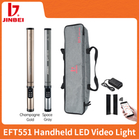 JINBEI EFT551 2700k-7500k BI-Color Portable Stick Light Handheld LED Video Photography Light pour la diffusion en direct Selfie