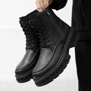 עיצוב רטרו סוליות גברים אופנה גברים רכיבה על מגפי zipper עגול מרקם זול עלות-יעיל - Product Image 5