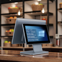 Mesin POS Pintar 15.6 inci Laris Manis, Wifi, Kasir Layar Sentuh Ganda, Sistem POS All in One Windows untuk Apotek dan Restoran