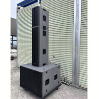 Sistema de Sonido PA Boutum Q1006, Altavoz de Columna Profesional de 4x10 Pulgadas, Subwoofer Activo de 24 Pulgadas