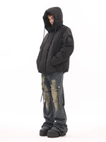 Veste en duvet de canard surdimensionnée personnalisée pour la neige, manteau d'hiver brodé avec logo plume décontracté, veste pour homme
