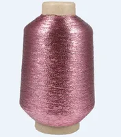 Fil polyester/métallique de bonne qualité 12 micro 1/110 "+ 2X30D fil haute ténacité anti-boulochage de type MX pour la broderie de tissage