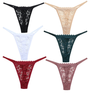 Strings G pour femmes, culottes sexy en dentelle, tangas extensibles à dos en T, sous-vêtements taille basse style hipster - Product Image 6