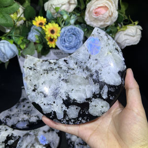 Commercio all'ingrosso naturale <span class=keywords><strong>arcobaleno</strong></span> lucido Moonstone ornamenti <span class=keywords><strong>luna</strong></span> Fengshui pietra <span class=keywords><strong>di</strong></span> cristallo guarigione <span class=keywords><strong>luna</strong></span> per la decorazione per la meditazione - Product Image 3