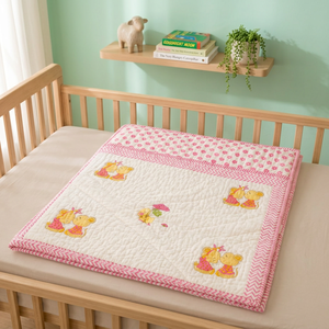Couverture bébé en laine tissée unie avec motif floral rose et canard de dessin animé, respirante, poids moyen, pour garçons et filles, nourrissons - Product Image 4