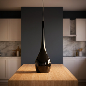 Lámpara Colgante de Cristal Ajustable Negra, Lámpara de Techo Moderna con Control Táctil LED E26, para Dormitorio, Sala de Estar, Barra de Bar - Product Image 3