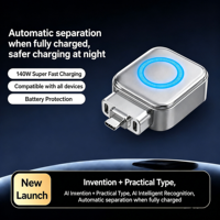 Chargeur intelligent 140W à déconnexion automatique avec détection de charge complète par IA et séparateur d'éjection pour la protection des batteries de téléphones, tablettes et ordinateurs portables Type-C