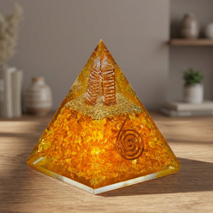 Pirámide de Orgón de Citrino, Cristal Curativo, Piedra Preciosa de los Siete Chakras, Regalo Hecho a Mano - Product Image 3