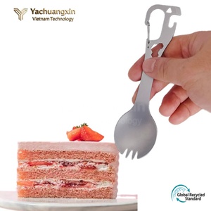 Cuchara-tenedor multifuncional ecológica de acero inoxidable YCX con abridor de botellas y cuchillo para utensilios de cocina de camping al aire libre - Product Image 3
