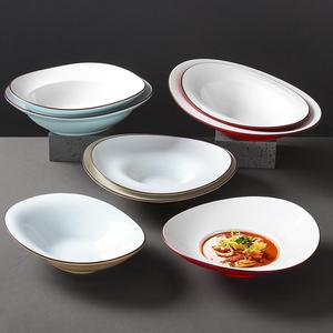 จานเมลามีนทรงรีสีพื้นสำหรับร้านอาหาร จานผัดอาหาร ใช้ในโรงแรม - Product Image 1