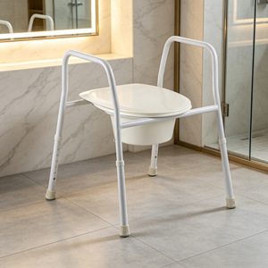 Foxconn Adjustable Commode Chair White 160kg Capacity For <b>Elderly</b> And Pregnant Women Bathroom Use - Product Image 3