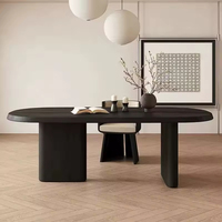 Combinaison table et chaise de salle à manger noire de haute qualité pour appartement et hôtel meubles de salle à manger solides en bois de style moderne pour 4 personnes