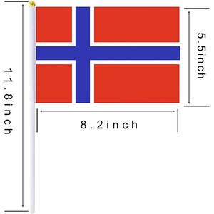 Personalizado 12x18 pulgadas Mini 100% Poliéster <span class=keywords><strong>Noruega</strong></span> Bandera de mano - Product Image 5