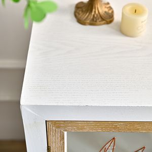 Meuble de rangement latéral avec panneau en bois et motif floral pour l'entrée, le salon ou la salle à manger, style ferme, INNOVA - Product Image 5