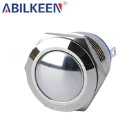 Interrupteur à bouton-poussoir momentané en aluminium plat étanche IP65 1NO/1NC 19MM 3A 250V pour automatisation électrique - Prix abordable