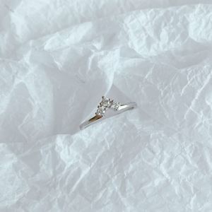 Dylam Fashion - Bagues empilables en argent plaqué or blanc S925, design simple et minimaliste, de bonne qualité, style vintage, tendance, motif triangle - Product Image 5