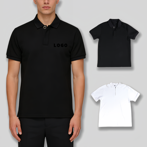 เสื้อโปโลผู้ชาย คอเต่า สีพื้น ผ้าฝ้ายแท้ ปักลาย แขนสั้น ผู้ผลิตเสื้อโปโลสำหรับผู้ชาย - Product Image 1