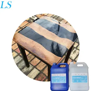 Résine moulée transparente et en époxy à Section épaisse, pour Tables de rivière, Table basse, bois brossé, bleu - Product Image 6