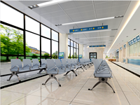 Banc d'attente ergonomique moderne et confortable avec assise en PU moulé, accoudoirs et structure en acier pour hôpitaux, cliniques, aéroports et espaces publics