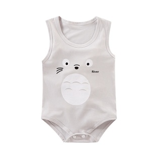 Bodysuit Bayi Tanpa Lengan Musim Panas 2025 Unisex Katun Tipis Kelas A Romper Segitiga - Product Image 3