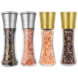 Utensilio <span class=keywords><strong>de</strong></span> <span class=keywords><strong>cocina</strong></span>, salero <span class=keywords><strong>de</strong></span> vidrio <span class=keywords><strong>de</strong></span> acero inoxidable recargable, molinillo grueso Ajustable, molinillo <span class=keywords><strong>de</strong></span> sal y pimienta con embudo - Product Image 2