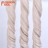 Extensions de cheveux synthétiques en fibre haute température, boucles françaises, double trame, 300g, pour tresses au crochet, ondulations lâches