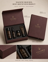 Scatola Regalo di Lusso Personalizzata a Forma di Libro con Logo in Lamina d'Oro, Confezione Rigida con Cassetto Scorrevole, Laminazione Opaca UV per Cosmetici e Spugne
