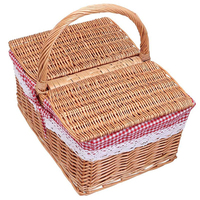 Lot de 6 grands paniers de pique-nique en osier tressé, mini, mignons, pour enfants, avec couvercles, en vrac, pour fêtes, à bas prix, à vendre
