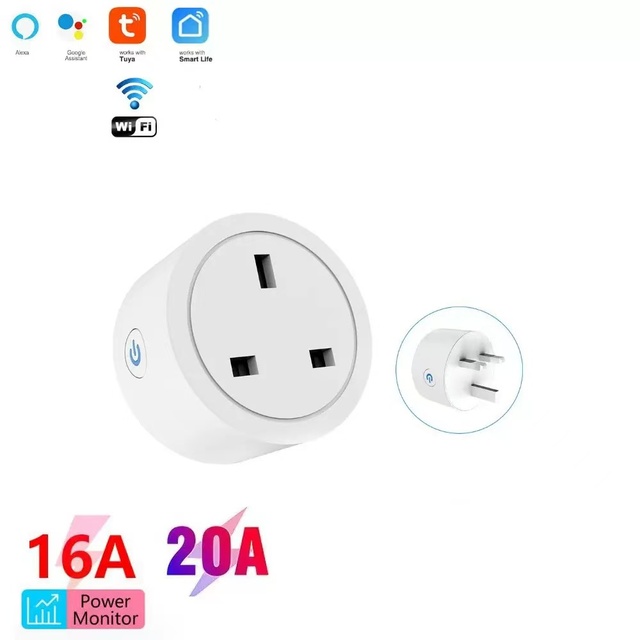 16A/20A Mini WiFi Smart Plug Socket Voice Control Smart Timed Remote Control Power Plug ABS Material