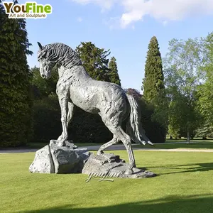 Garten im Freien dekorative Bronze Tier Skulptur antike Kupfer Pferd Statue