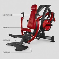 Machine de presse pectorale verticale professionnelle pour salle de sport, équipement de musculation pour pectoraux et deltoïdes antérieurs, à charge par plaques d'acier, durable