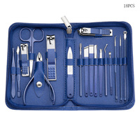 WELLFLYER MS-781 coupe-ongles en gros 9/18 pièces Kit d'outils de soin des ongles en acier inoxydable Kit de coupe-ongles manucure pédicure ensemble