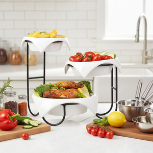 Nuovo Arrivo Yanxiang Set Moderno di Ciotole <span class=keywords><strong>a</strong></span> 3 Livelli in Porcellana, Ciotola per Frutta in Ceramica Bianca Ecologica per Decorazioni da Tavola - Product Image 3