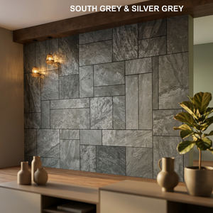 Paneles de Pared 3D de Mármol Gris Sur y Gris Plateado, Revestimiento de Piedra Decorativo Interior Moderno y Contemporáneo - Product Image 2