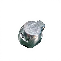 Prise 7P/12V ISO 1724 à contact vis en aluminium laiton/nickelé, étanche, référence 502721V pour remorque européenne