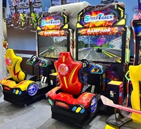 Machine de jeu d'arcade de course à monnayeur pour intérieur, construction métallique, interface en anglais - Simulateur de conduite sur piste rapide pour intérieur