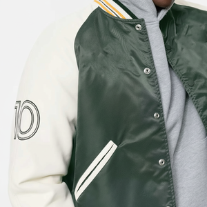 Veste universitaire personnalisée en laine, manches en cuir avec logo brodé | Vente en gros d'usine OEM ODM - Product Image 1